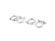 Unique Bargains 4PCS Stainless Steel Wire Rope Linking Bow Shackles 8mm Thread
