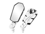 2 Pcs Black White Rearview Mirrors for Motorcycle Scooter