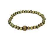 Unisex Plastic Round Buddha Beads Elastic Wrist Prayer Bracelet Olive Green