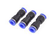 Air Pneumatic Connection Connect 8mm Push In Fit Quick Fittings Black Blue 3 Pcs