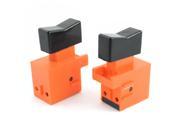 2 Pcs Electric Tool Part DPST NO Type Trigger Switch AC 250V 4A 5E4 Orange Black
