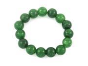 Unique Bargains Wrist Decoration Dark Green Plastic Beads Stretchy Bracelet Bangle for Woman