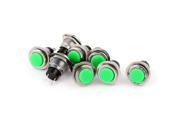 AC 250V 3A Green Flat Cap Momentary ON OFF Push Button Switch 8Pcs