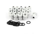 Unique Bargains 20 Pcs Water Resistant PG9 Type 4mm to 8mm Cable Gland Connector White