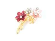 Unique Bargains Dress Clothing Pink Fuchsia Rhinestones Decoration Pin Brooch for Lady