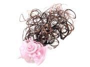 Unique Bargains Unique Bargains Pair Brown Curly Wig Fall Glitter Hem Gauze Ruffled Flower Hairpieces