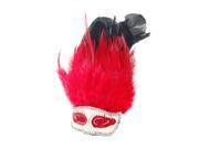 Lady Rhinestone Inlaid Party Mask Red Hair Clip Brooch