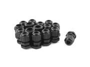 16Pcs Black PG9 3.5 8mm 16mm Dia Waterproof Cable Glands Fastener Connector