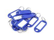 10Pcs Metal Ring Blue Plastic Oval Key Fobs ID Label Name Tag Keyring Keychain
