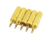 Unique Bargains 5 Pcs 3.5mm Male Plug to 6.5mm Female Jack F M Audio Stereo Connector Adapter