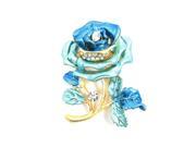 Unique Bargains Ladies Banquet Clear Rhinestones Blue Rose Blossom Decoration Safety Brooch Pin
