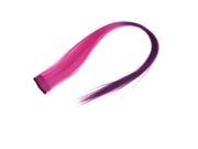 Unique Bargains Costume Play Purple Fuchsia Straight Hair Clip Wig Hairpiece for Ladies 47cm