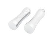 Unique Bargains Motorcycle Silver Tone Aluminum Fire Pattern Handlebar Wrap Handgrip Cover Pair