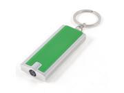 Unique Bargains LED Lamp Plastic Frame Metal Key Ring Lucky Charm Green Silver Tone