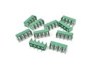 Unique Bargains 10 x Green 4 Ways Pins 7.62mm Pitch PCB Mounting Screw Terminal Block 300V 20A