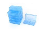 Unique Bargains Home Clear Blue Rectangle Earphone Storage Case Box Holder Container 10 Pcs