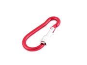 Unique Bargains Traveling Fishing Spring Loaded Screw Lock Keychain Carabiner Hook Red