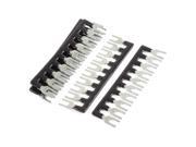 400V 10A 10 Positions Pre Insulated Terminal Stripes Block Barrier 5pcs Black