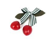 Unique Bargains Cherry Shaped Bowknot Detailing Metal Alligator Hair Clip Red Green for Ladies