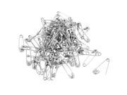 100 Pcs Metal Clothing Trimming Fastening Safety Pins 20mm x 5mm Silver Tone