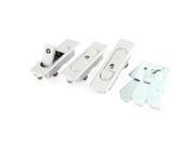 Unique Bargains Cabinet Door Push Button Pop Up Plane Lock Silver Tone 3Pcs