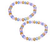 Unique Bargains Unique Bargains 2 x Glitter Colored Faux Crystal Beads Stretchy Bracelets Bangle for Woman