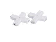 2 Pcs Cross Shape 4way 2P Female Connector for 5050 3528 RGB Led Strip Light