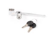 Replacement Metal Silver Tone Sliding Glass Cabinet Door Lock w Keys