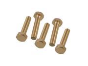 5 Pcs 10mm x 50mm Male Thread Hex Head Cap Screws Brass Fasteners