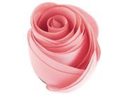 Woman Chiffon Fabric Flower Shape Corsage Brooch Pin Pink