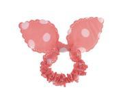 Unique Bargains Rabbit Ear Shape Stretchy Band Ponytail Holder Watermelon Red White for Lady