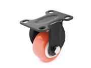 Single Round Wheel Rectangular Top Plate Fixed Caster Orange Black