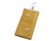Unique Bargains Unique Bargains Foldable Press Stud Button 5 Keyrings Key Holder Bag Yellow Ktzvp