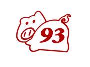 Unique Bargains Red Vinly Pig Design Sticker Decal Ornament for Car Decor