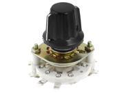 TV Radio Black Cap Band Channel Rotary Switch Selector 2P4T