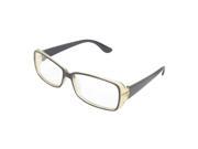 Unique Bargains Woman Clear Lens Single Bridge Black Plastic Full Rim Plain Glasses Eyeglasses