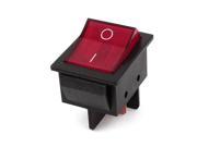 AC 250V 30A DPST ON OFF 4 Pin Terminals Red Light Rocker Switch