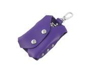 Unique Bargains Unique Bargains Purple Clothes Design Faux Leather Keychain Keyring Holder Bag Case