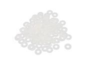 White Round Insulation Nylon Spacer Flat Washer Gasket Ring 4 x 10 x 1mm 100pcs