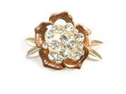 Unique Bargains Bridal Fashinal Champagne Blossoming Flower Decor Gold Tone Metal Pin Brooch