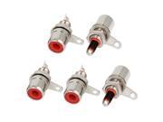 5pcs Silver Plated RCA Female Jack Terminal Amplifier Audio Connector Red