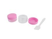 Unique Bargains 2 Pcs Lady Pink Clear Plastic Cosmetic Container Jar Holder w Stick
