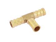 Air Water T Shape Hose Fitting Brass Tone 8mm Hole Diameter