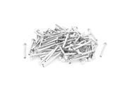 Unique Bargains 100 Pcs M4 x 40mm Nickel Plated Oval Head Semi Tubular Rivets Silver Tone