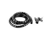 Unique Bargains Flexible Spiral Tube Cable Wire Wrap Cord Management w Clip 2M 6.5Ft Black