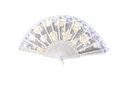 Carved Accent Ribs Foldable Lacing Hand Fan for Dancing