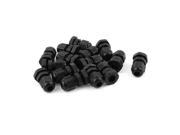 15 Pcs PG7 Black Plastic Waterproof 3 6.5mm Dia Cable Connector Gland