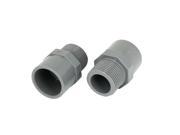 Unique Bargains 25mm 3 4 PT Male Thread Gray Straight Water Hose Pipe Fitting Connectors 2 Pcs