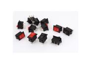 12 Pcs Mini Red Black SPDT ON OFF Rocker Switches KCD1 AC 250V 6A 125V 10A
