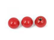 3 Pcs M10 Threaded Bore 38mm Dia Plastic Ball Knob Machine Handles Red